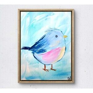 WS original baby chic hand painted 14X11 canvas acrylic abstract modern wall art